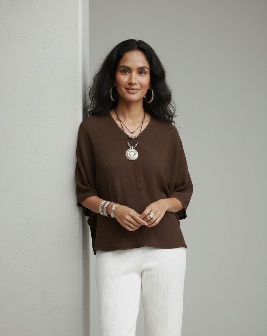 Lovshy Women Fashionable Relaxed Fit Top wh (Copy) - Image 5