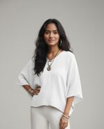 Lovshy Women Fashionable Relaxed Fit Top wh (Copy)