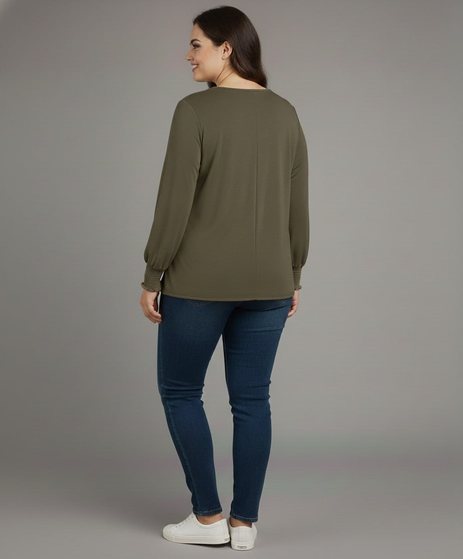 Lovshy Trendy Fashionable Solid Full Sleeve Top ag - Image 4