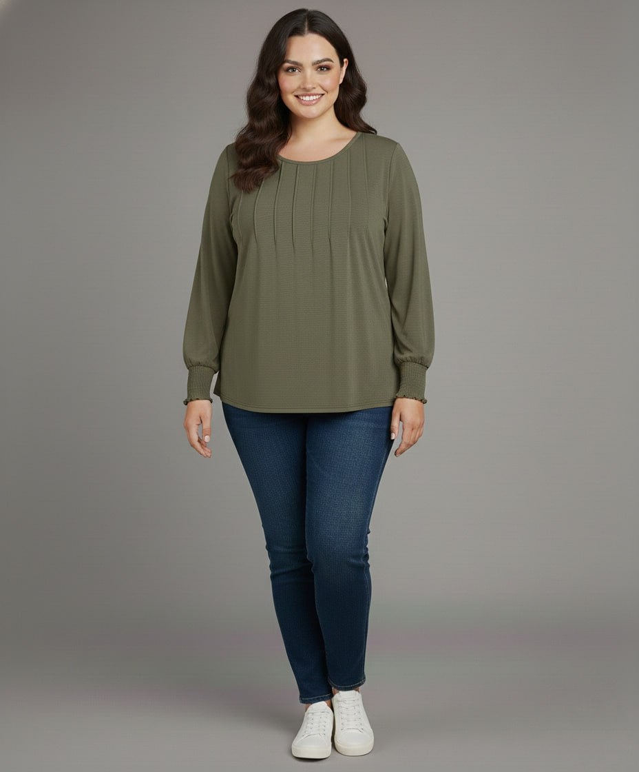 Lovshy Trendy Fashionable Solid Full Sleeve Top ag - Image 3