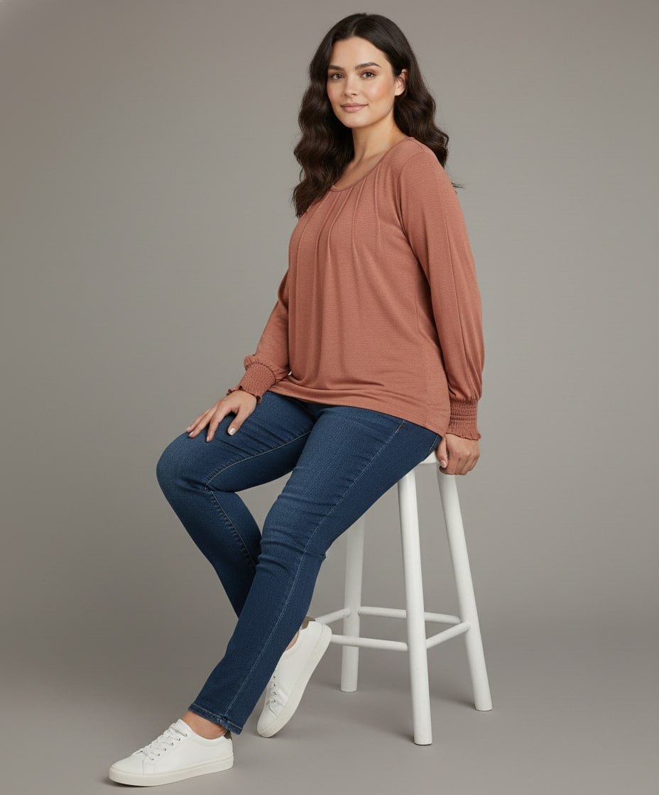 Lovshy Trendy Fashionable Solid Full Sleeve Top ag - Image 7