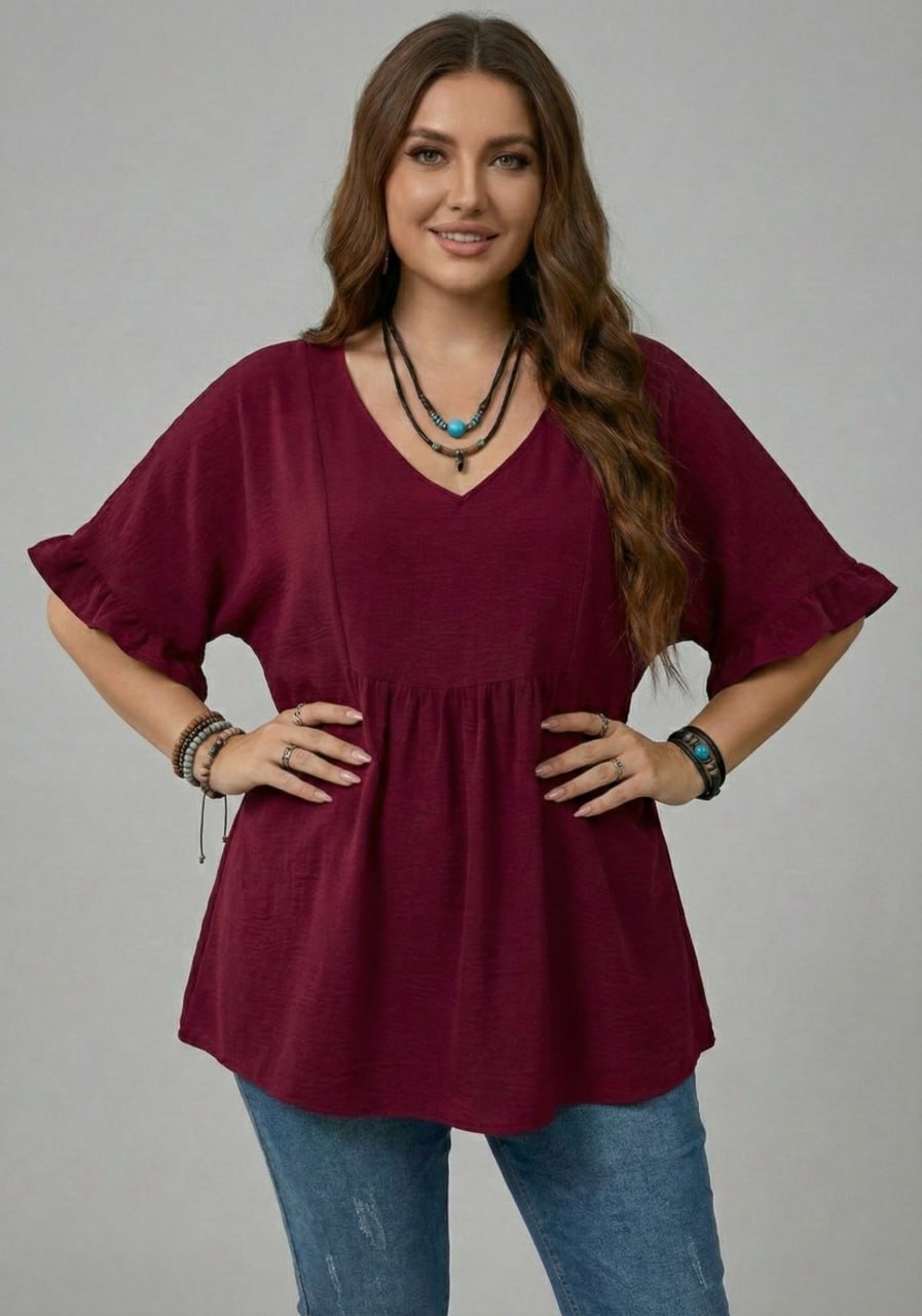 Casual Mom Shirts With Ruffled Sleeves pe - Image 19