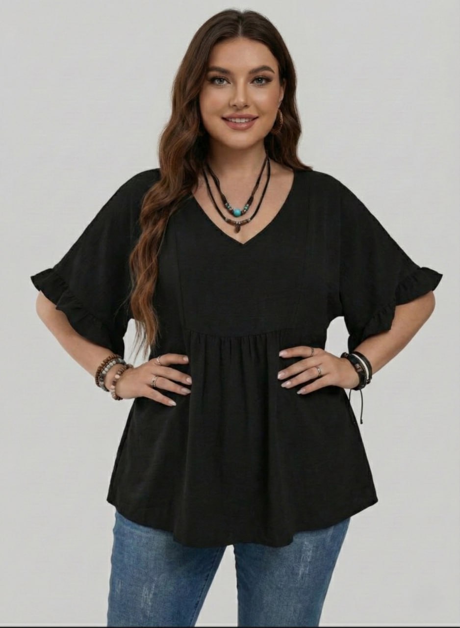 Casual Mom Shirts With Ruffled Sleeves pe - Image 12