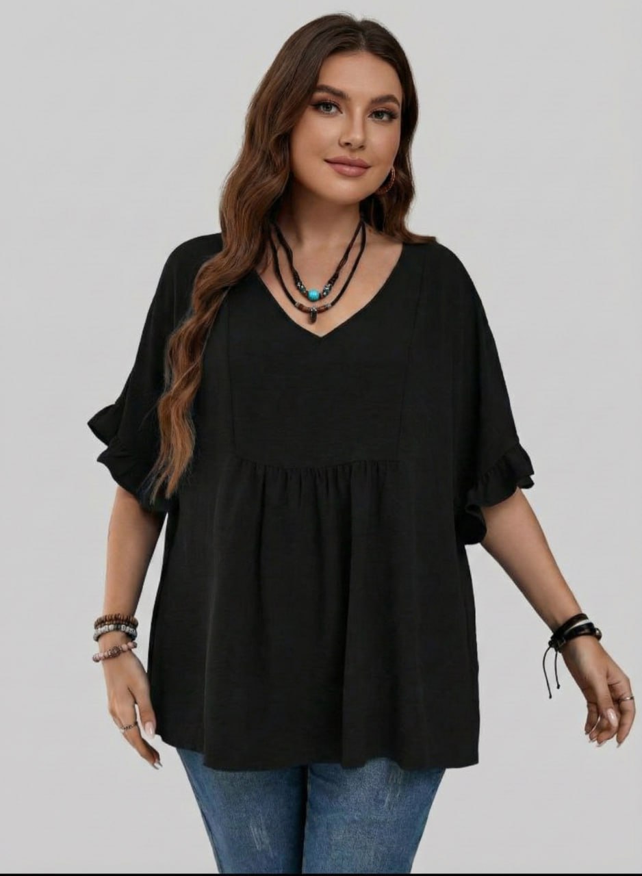 Casual Mom Shirts With Ruffled Sleeves pe - Image 9