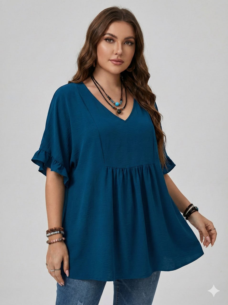 Casual Mom Shirts With Ruffled Sleeves pe - Image 8