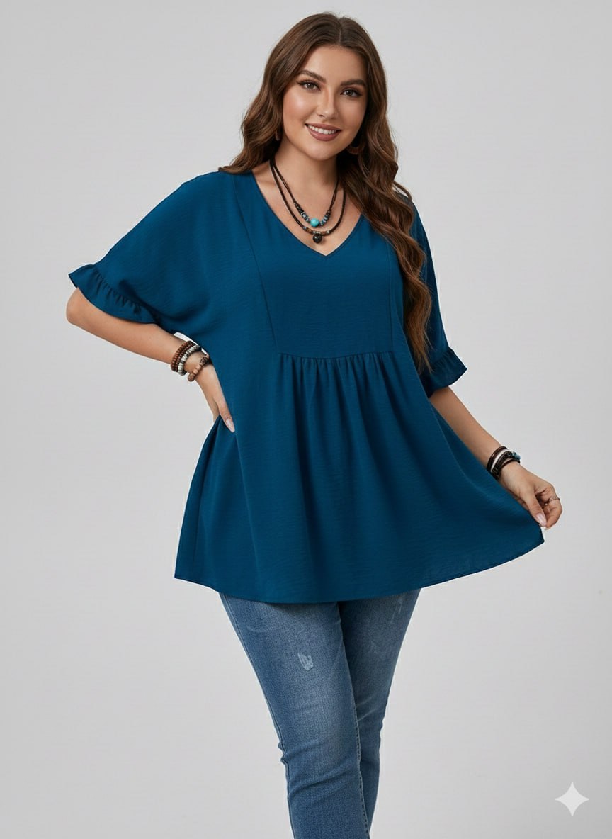 Casual Mom Shirts With Ruffled Sleeves gr - Image 17