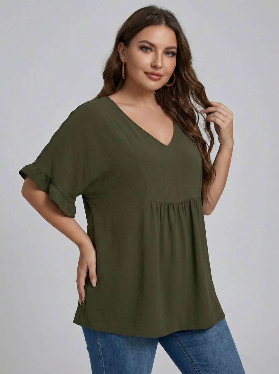 Casual Mom Shirts With Ruffled Sleeves pe - Image 16
