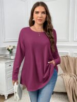 Casual Long Sleeve Crew Neck Top