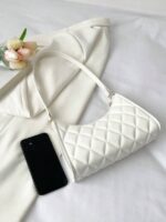 Geometric Embossed Solid Color Simple Shoulder Bag