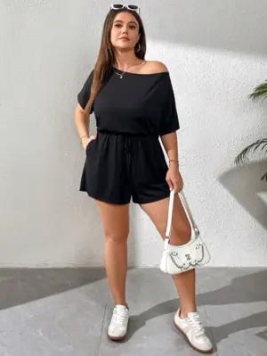 Batwing Sleeve Tee And Shorts
