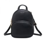 New Women Backpack Small Fashion Ladies Backpack Soft Touch Leather Female HandBag Black