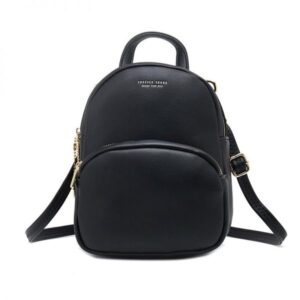 New Women Backpack Small Fashion Ladies Backpack Soft Touch Leather Female HandBag Black