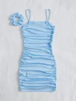 Lovshy Solid Color Cute Dress For Girls