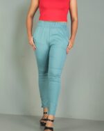 Women’s Multi Color Skin Fit Cotton Pants Trendy Comfortable Multi Purpose Stretchable Pants Sky4