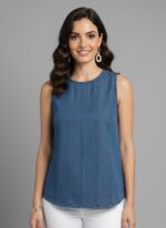 Sleeveless Classic Denim Tank Top for Women