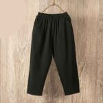 Pure Cotton Women Casual Thin Cotton Linen Trousers