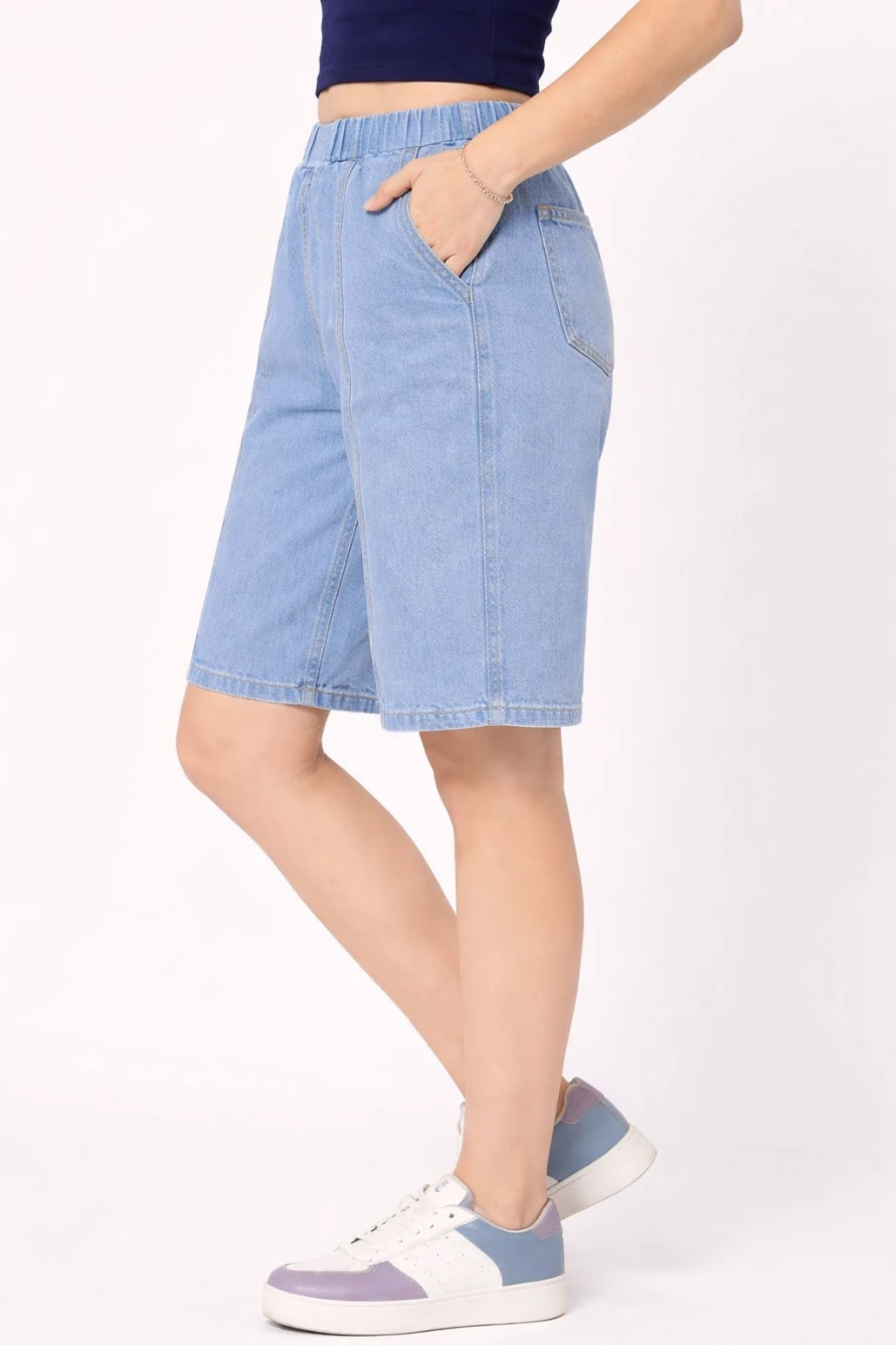 Comfort Fit Knee Length comfortable Denim Shorts - Image 9